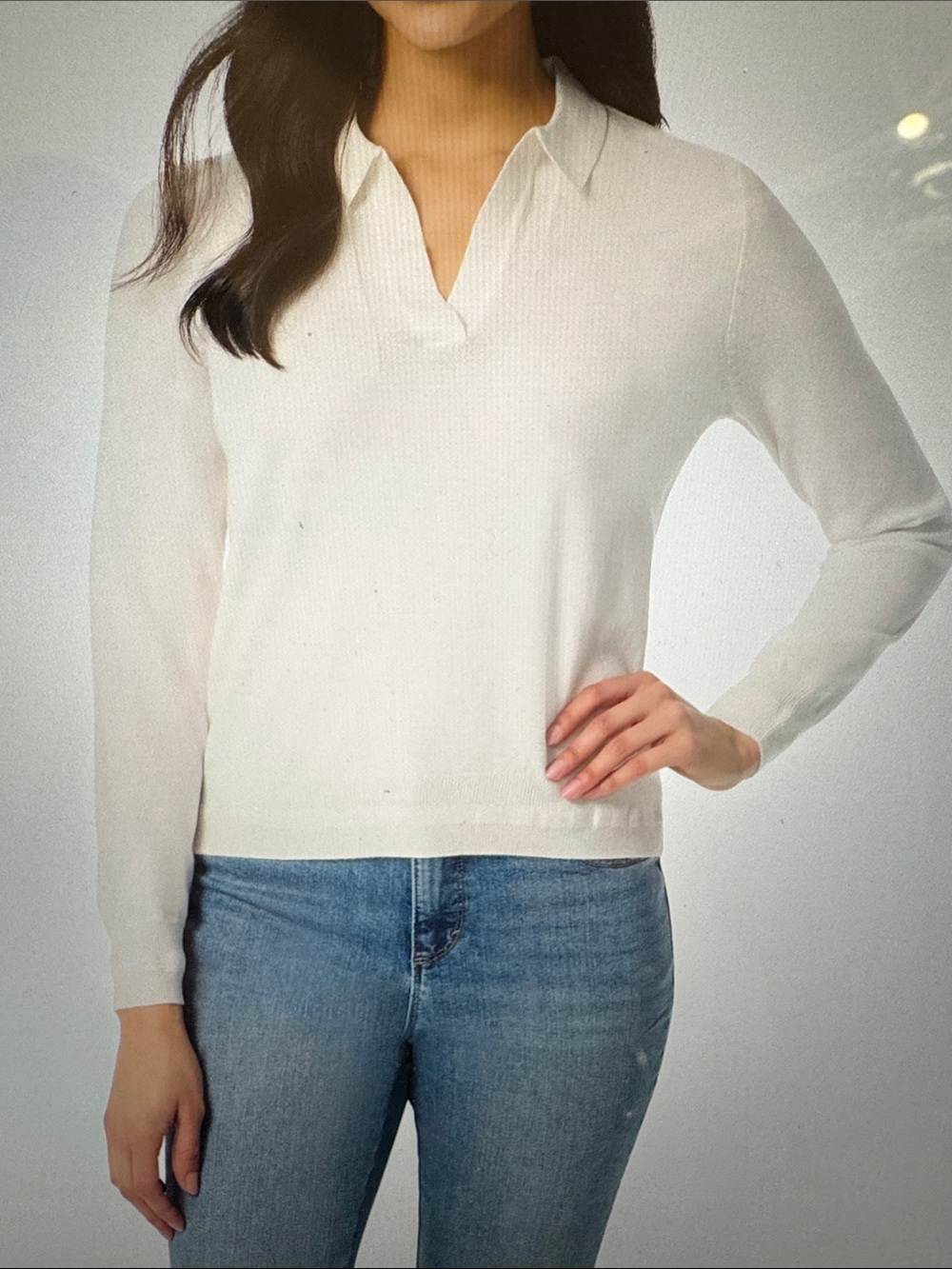 Gloria Vanderbilt Vintage White Polo Sweater